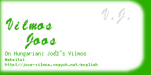 vilmos joos business card